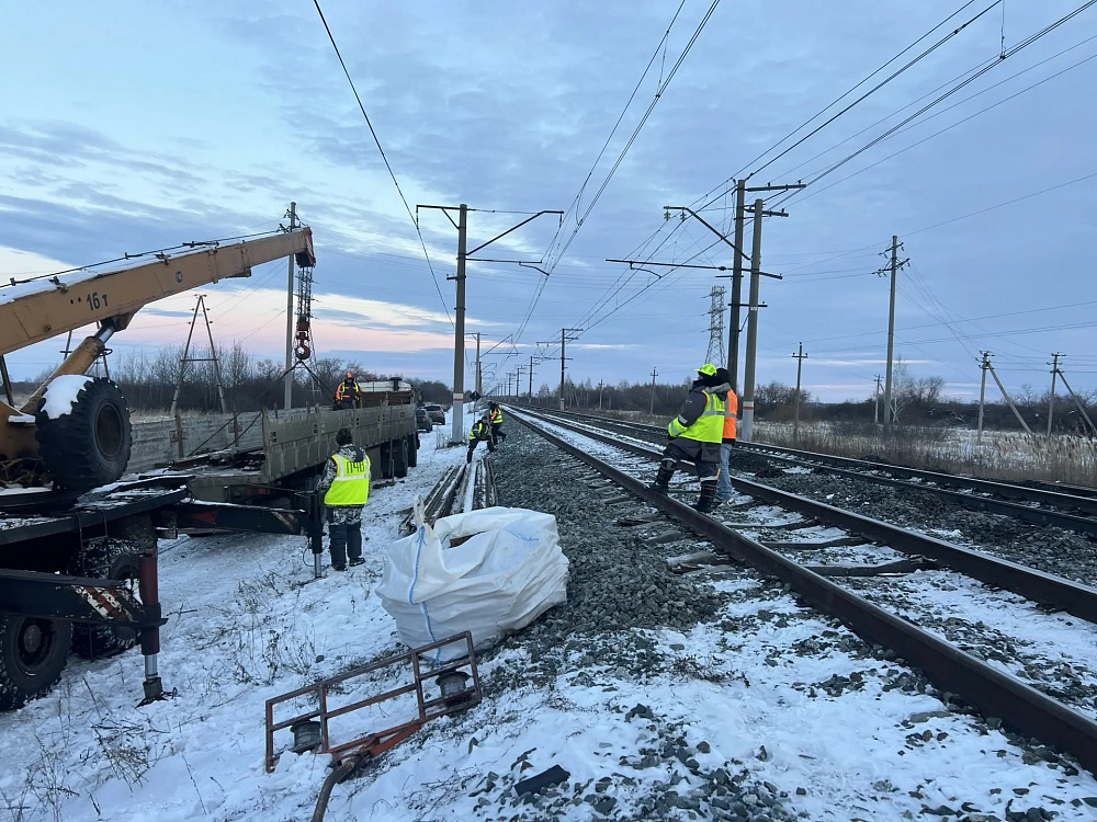 Установка 2 (двух) страховочных рельсовых пакетов длиной 12,5 м в городе Щучье Курганской области